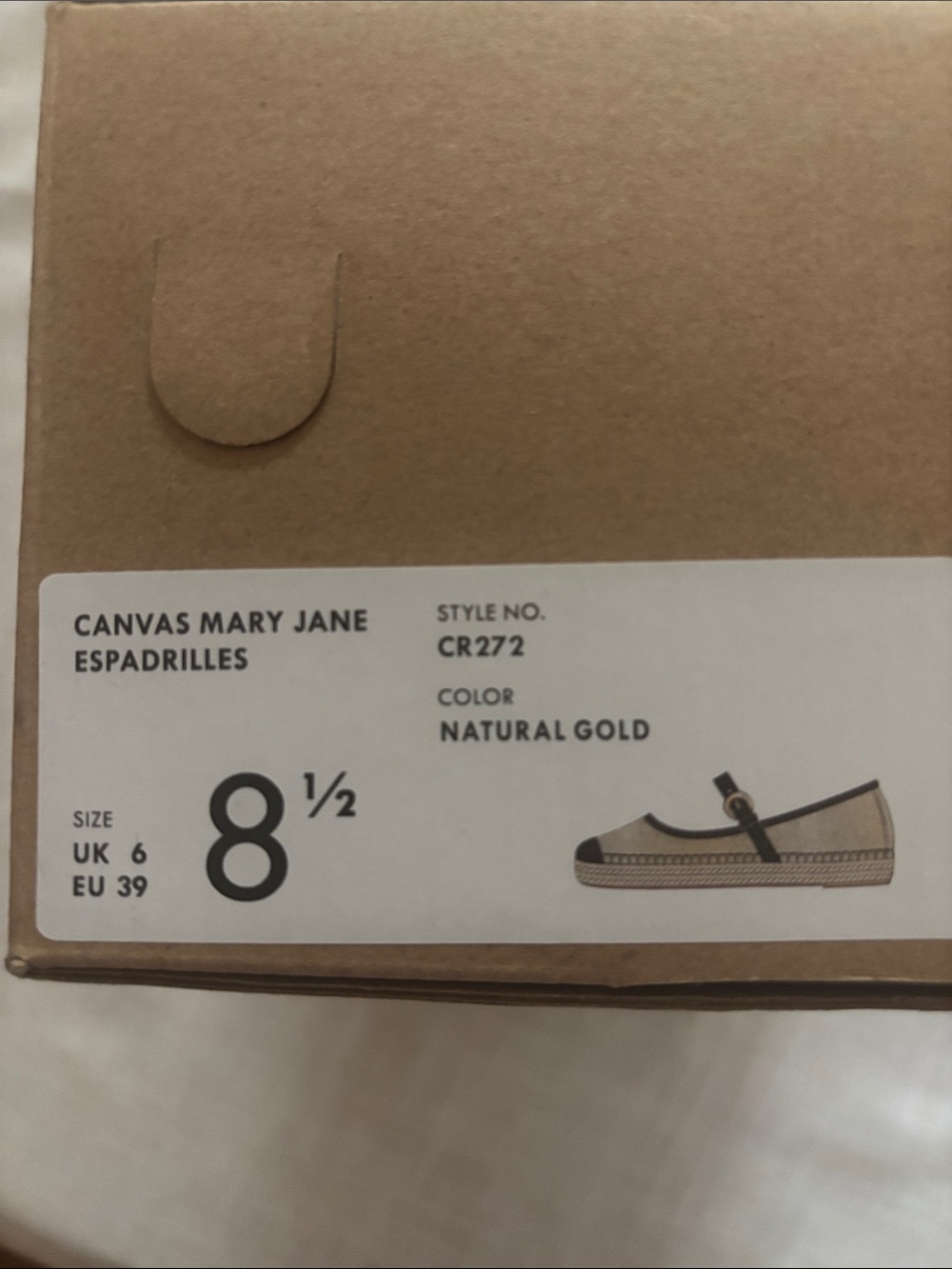 Canvas Mary Jane Espadrilles - Natural Gold